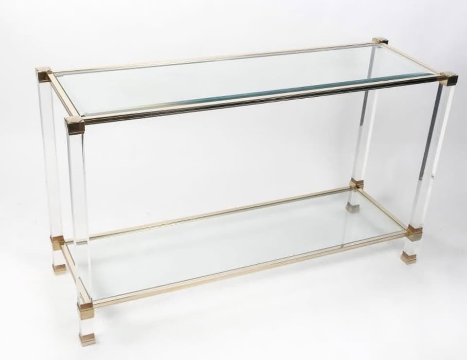 PIERRE VANDEL PARIS LUCITE & BRASS CONSOLE TABLE 1970, Enlèvement