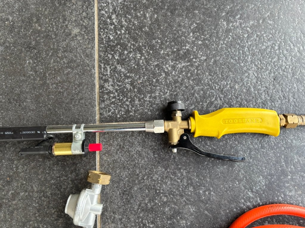 Gasonkruidverdelger, drukregelaar, slang van 5 m, Tuin en Terras, Ophalen, Zo goed als nieuw