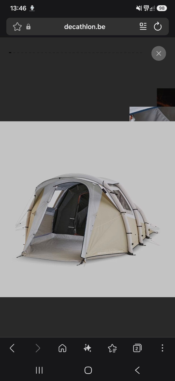 quechua fresh en black 4 pers, Caravanes & Camping, Enlèvement, Comme neuf, Jusqu'à 4