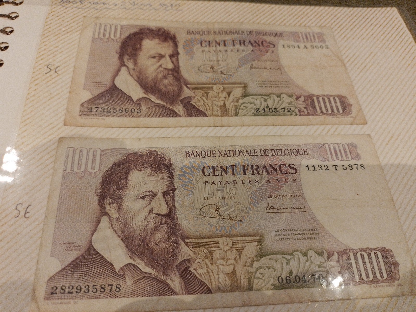2billets 100fr belge