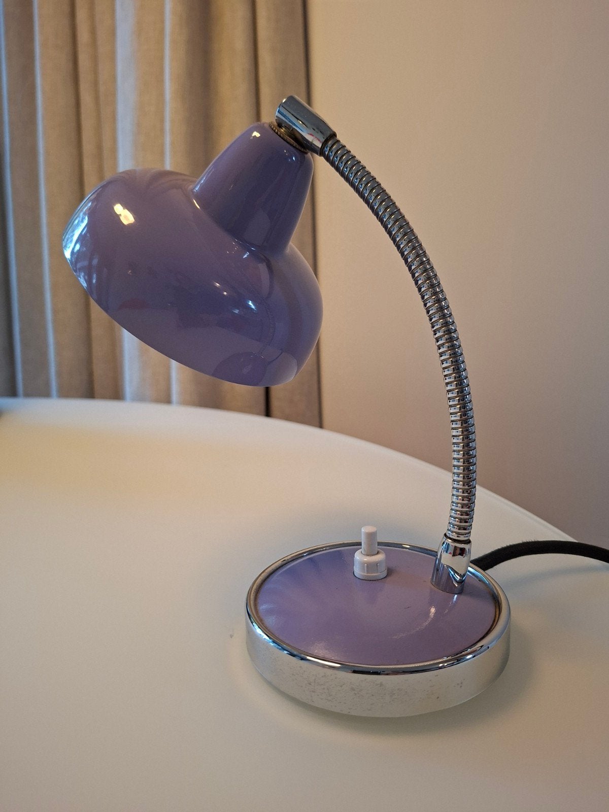 vintage paars bureaulampje 70's., Paars, Ophalen, Vintage