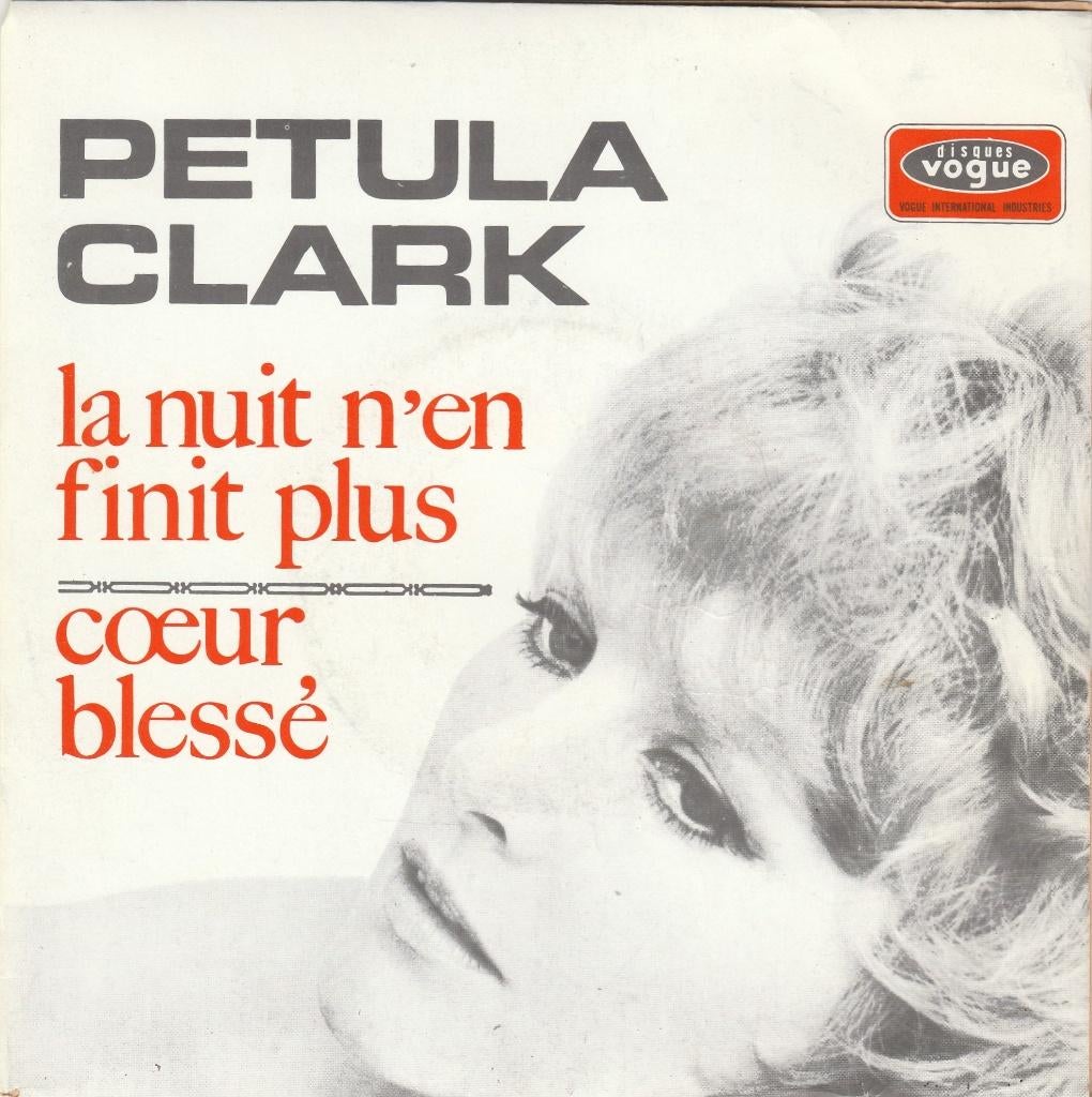 45T: Petula Clark: La nuitn'en finit plus  Pop, Gebruikt, 7 inch, Single, Ophalen of Verzenden