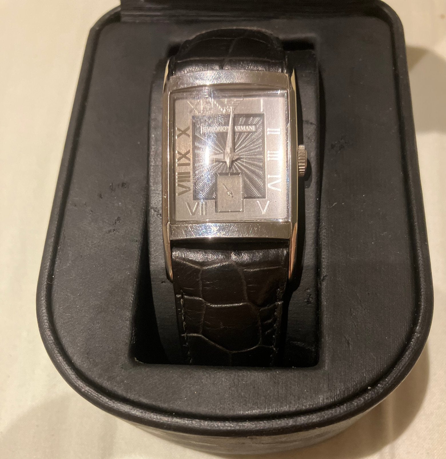 Horloge Emporio Armani, Handtassen en Accessoires, Horloges | Dames, Overige merken, Leer, Staal, Polshorloge