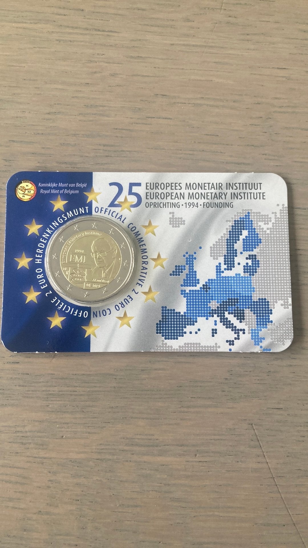 2 euro herdenkingsmunt 25 jaar Europees Monetair Instituut, Postzegels en Munten, Ophalen, 2 euro
