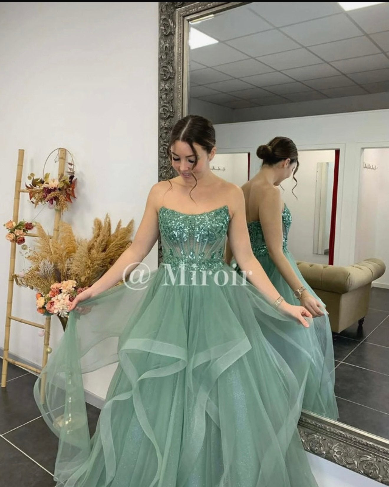 Robe de ceremonie, Enlèvement, Comme neuf, Vert, Robe de demoiselle d'honneur