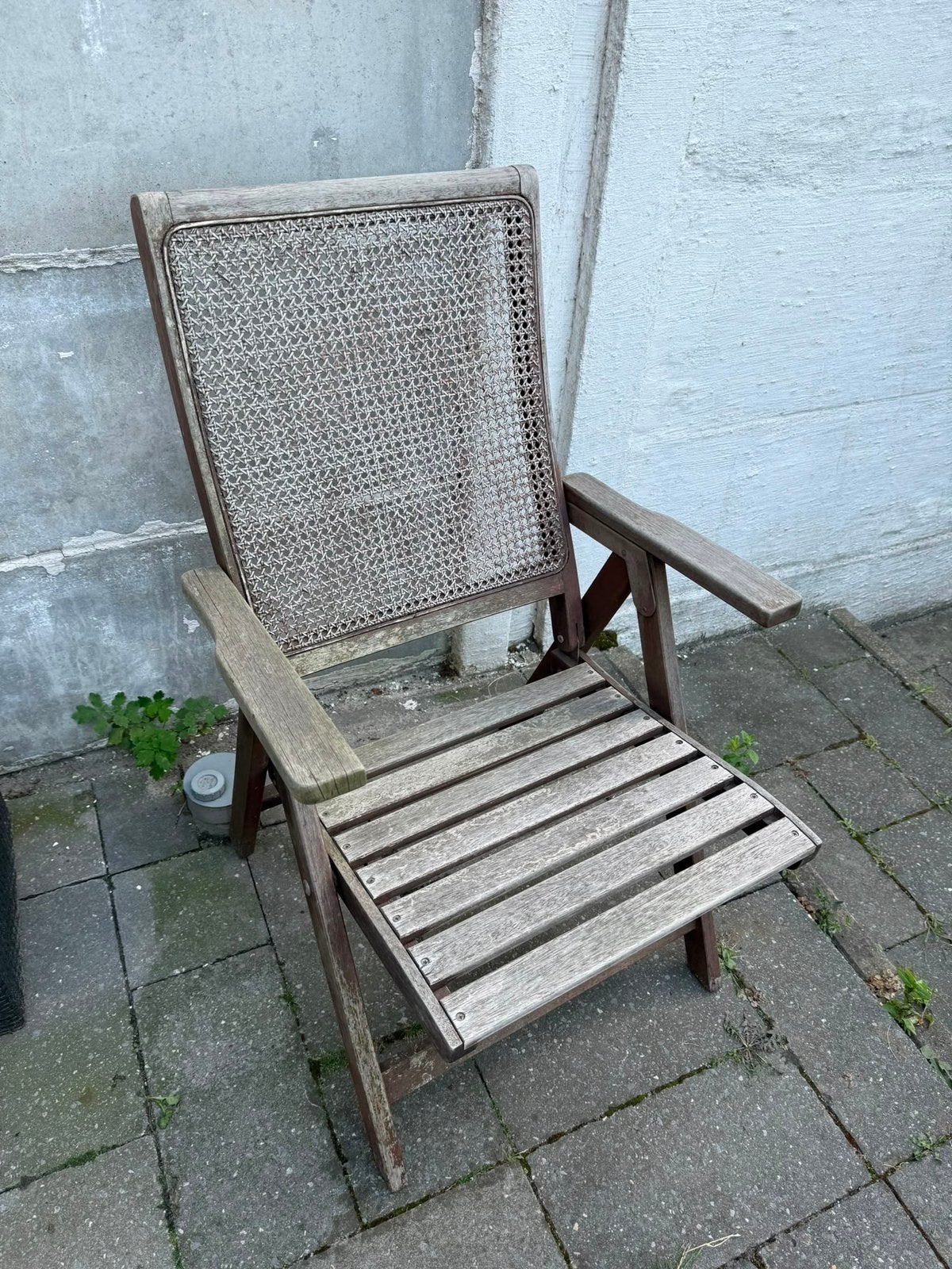 Stoel rotan vintage, Tuin en Terras, Ophalen, Zo goed als nieuw, Rotan