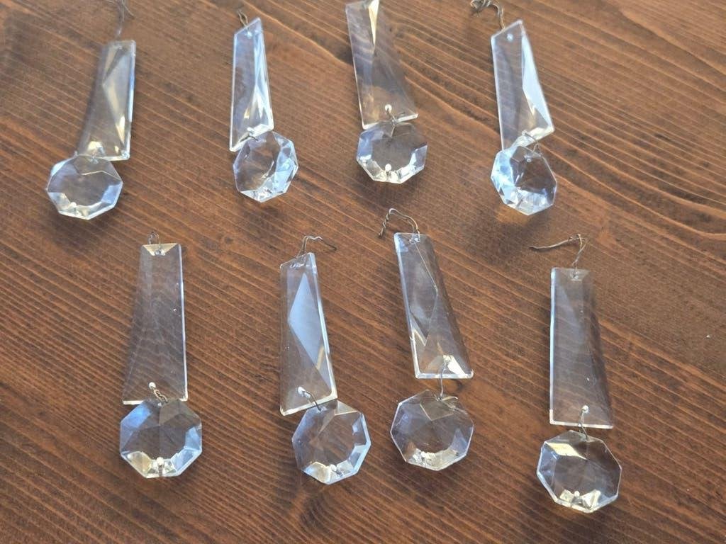 Zeven massief uitgewerkte kristal hangers in super staat, Ophalen of Verzenden