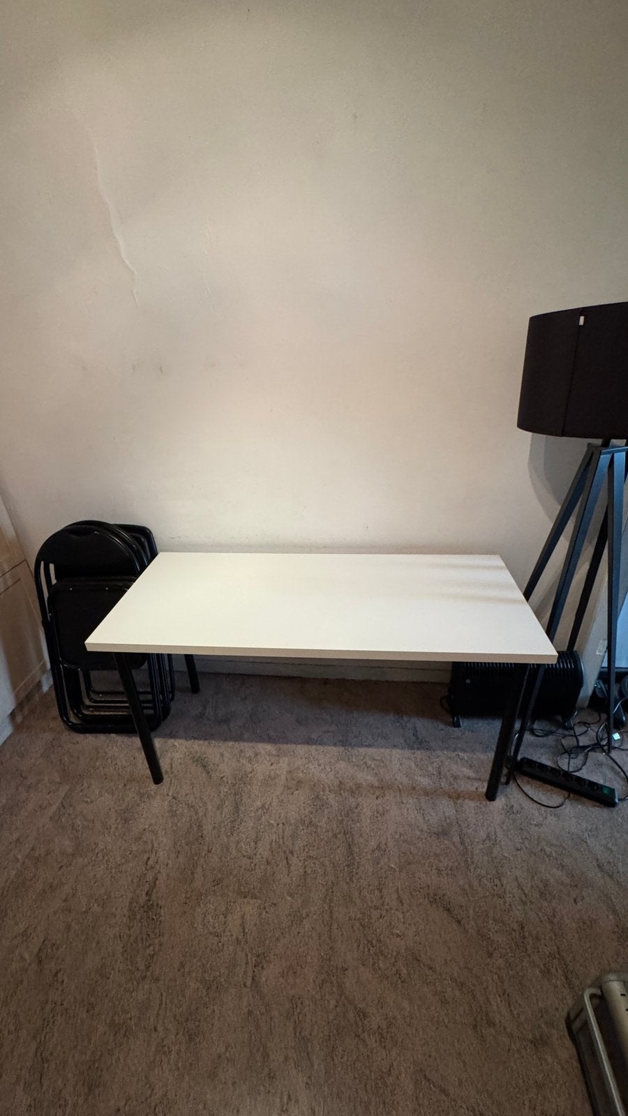Table/table à manger IKEA 140x60 cm (IKEA LAGKAPTEN/ADILS), Enlèvement, Comme neuf, Blanc