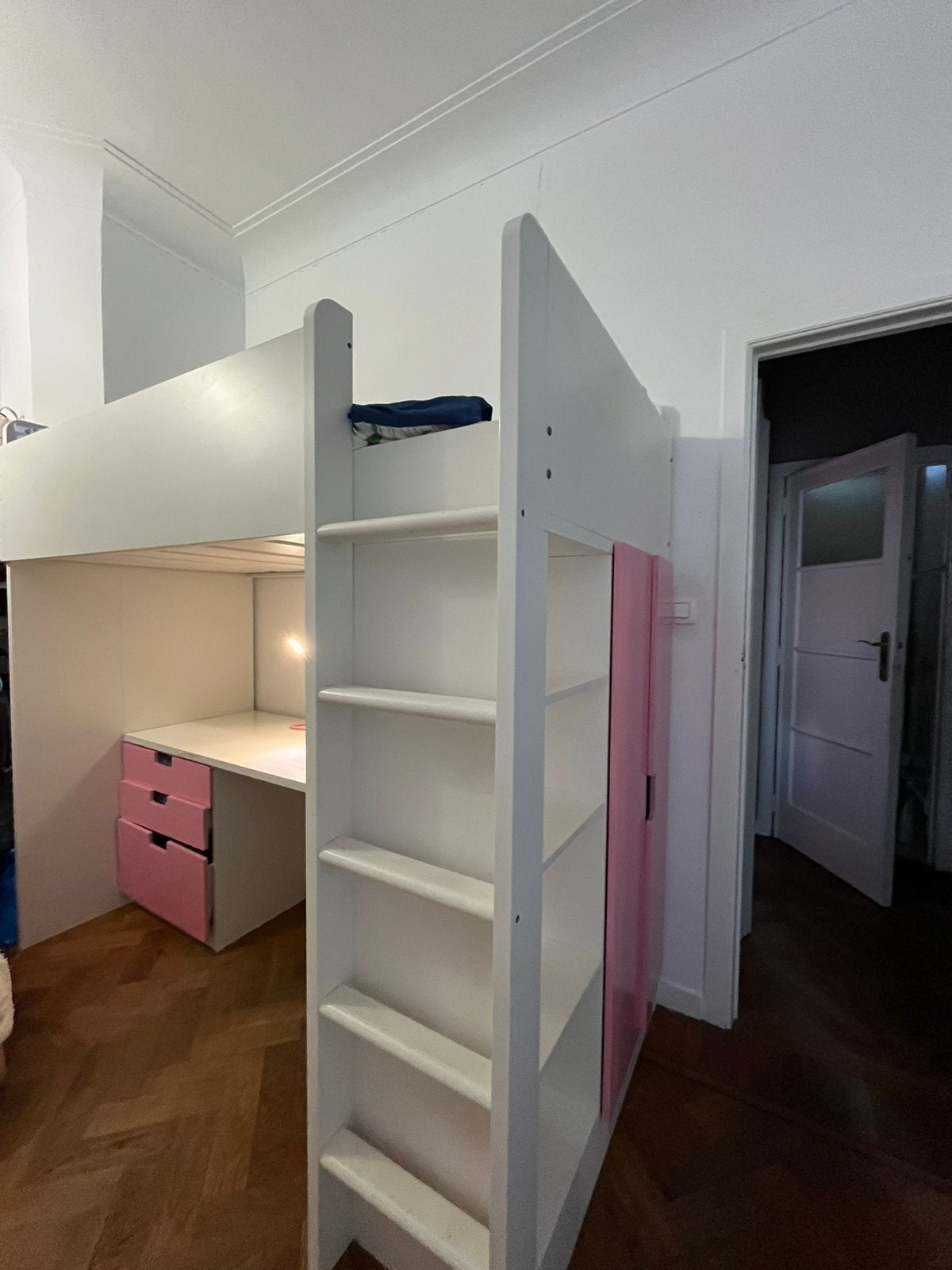 lit mezzanine avec bureau , armoire et rangement, Enfants & Bébés, Enlèvement, Utilisé, Lit mezzanine