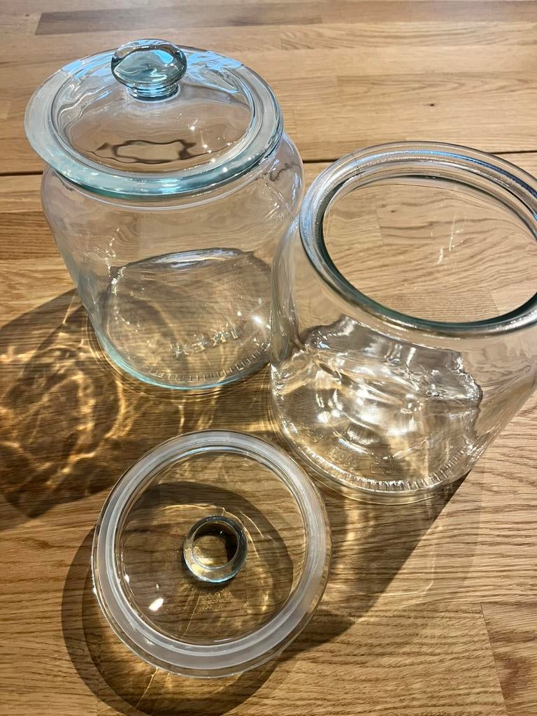 Glazen bokaal 2L, voorraadpot met glazen deksel, Voorraadpot, Ophalen, Zo goed als nieuw