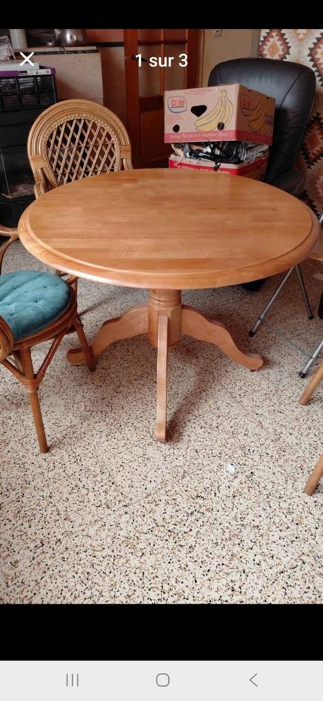 Table ronde et chaise en osier, Maison & Meubles, Enlèvement
