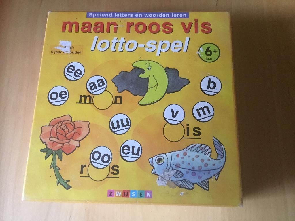 maan roos vis lotto spel, Ophalen, Gebruikt, Taal en Lezen