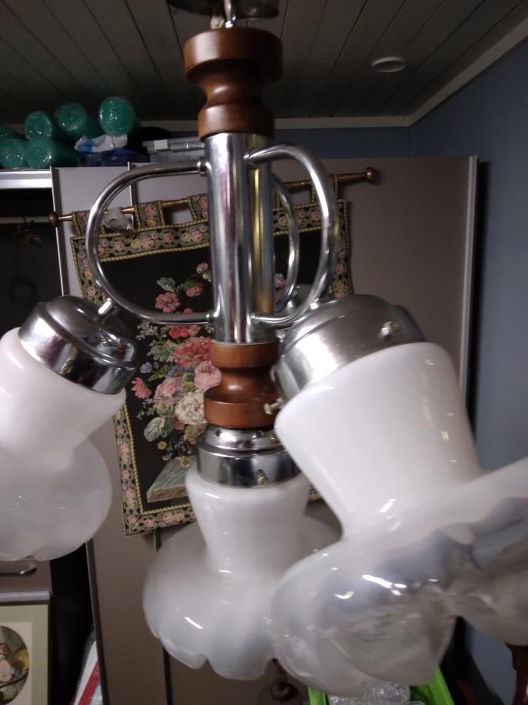 Prachtige vintage deco hang lamp, Antiek en Kunst, Ophalen