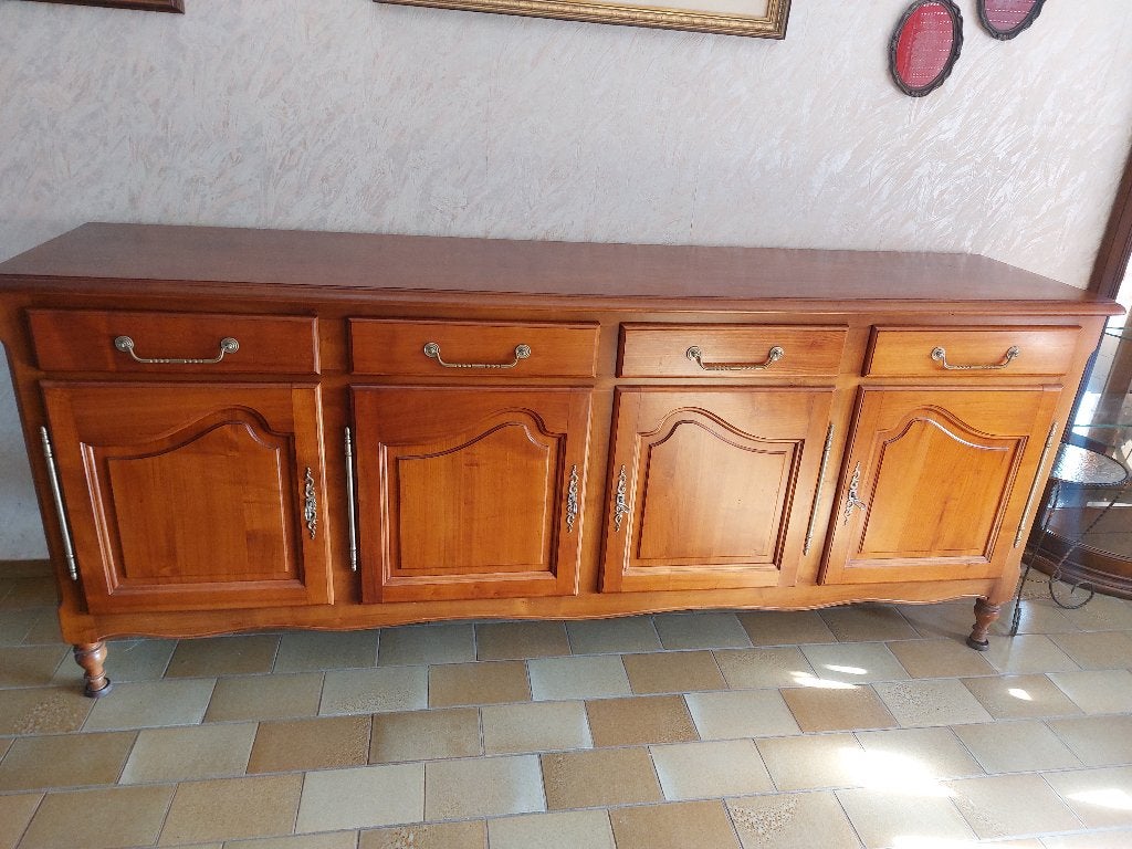 Volledige eetkamer kerselaar met uittrekbare tafel, Ophalen, Gebruikt, 4 tot 6 stoelen