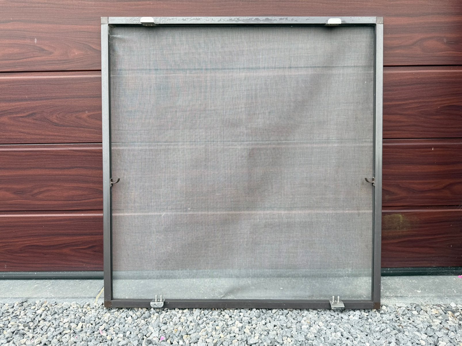 4 moustiquaires solides brun foncé en bon état., Bricolage & Construction, Fenêtres & Moustiquaires, Moins de 200 cm, Porte pliante