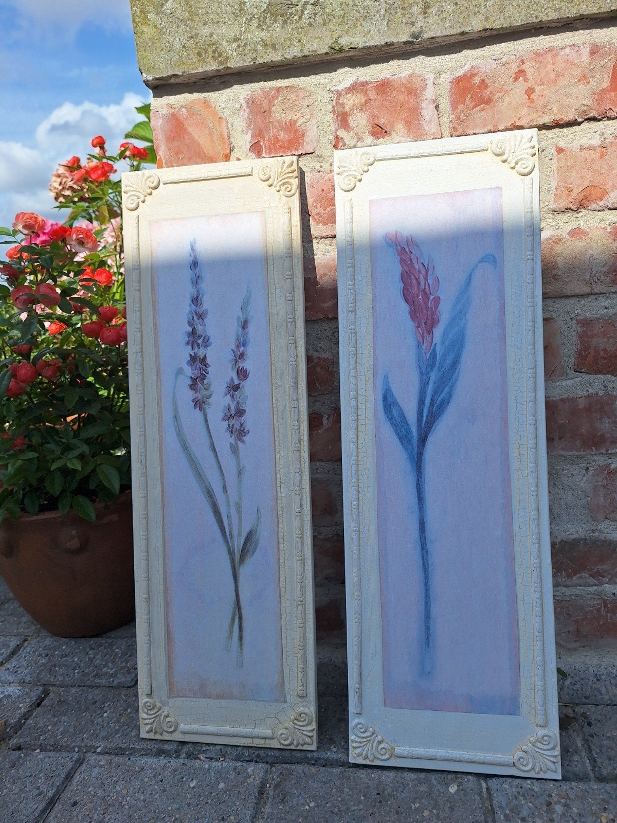 2 landelijke schilderijtjes, Ophalen