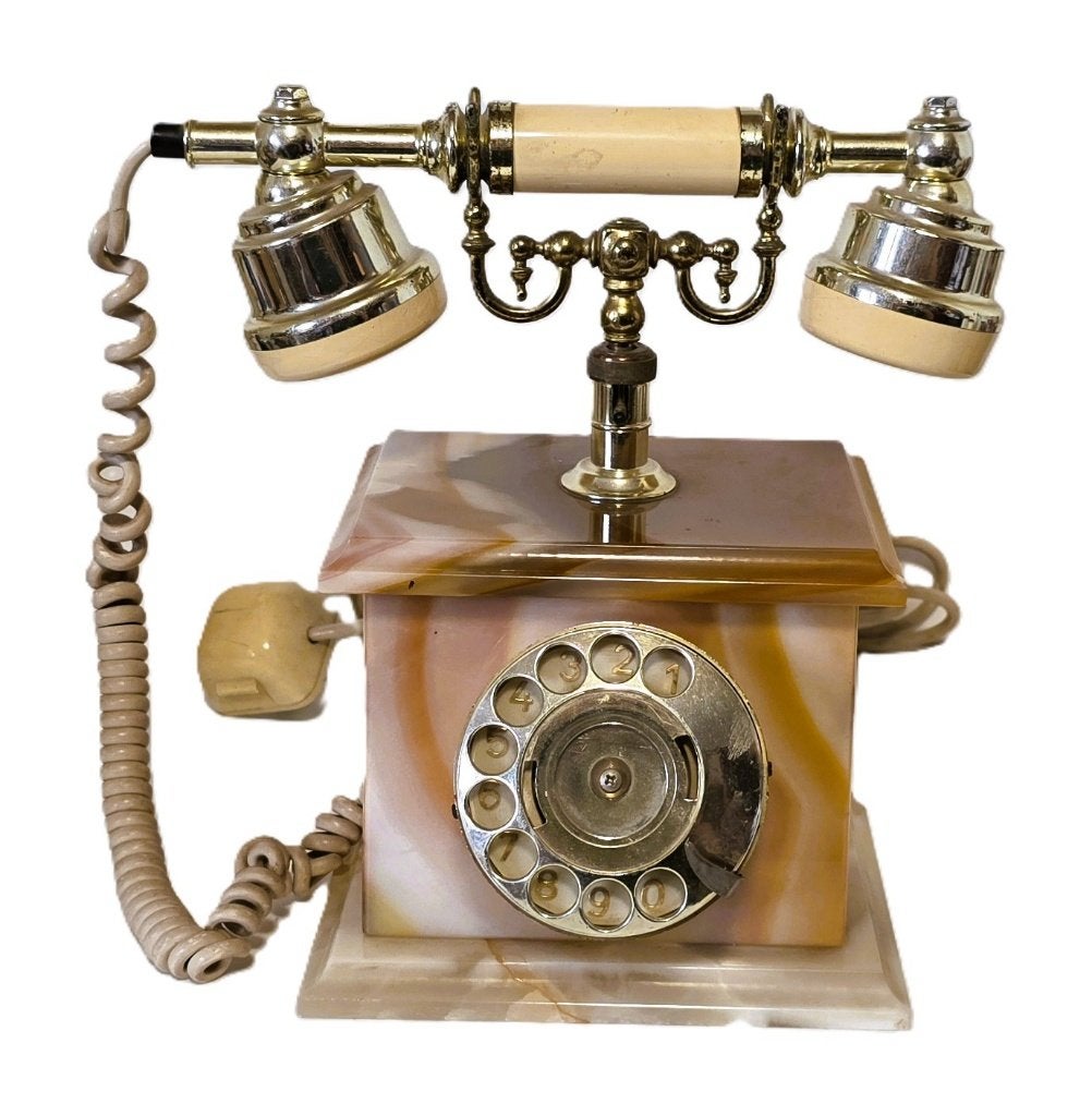 Retro Italiaanse telefoon in onyx., Ophalen of Verzenden