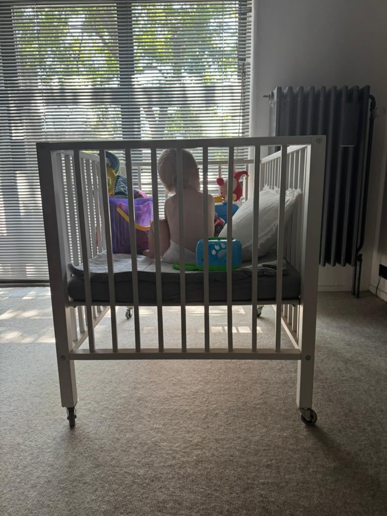 Babypark op wieltjes, Ophalen, Gebruikt, Rechthoekig, In hoogte verstelbaar