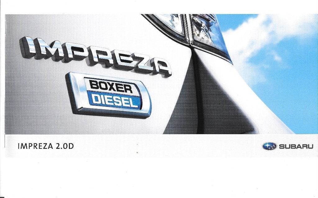 SUBARU IMPREZA 2.0D,  2009, Boeken, Ophalen of Verzenden, Zo goed als nieuw, Overige merken