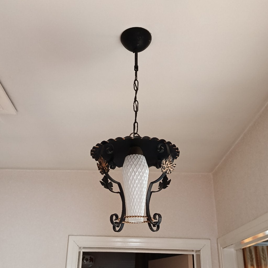 Hanglamp retro, Ophalen, Gebruikt, Glas, Overige fittingen