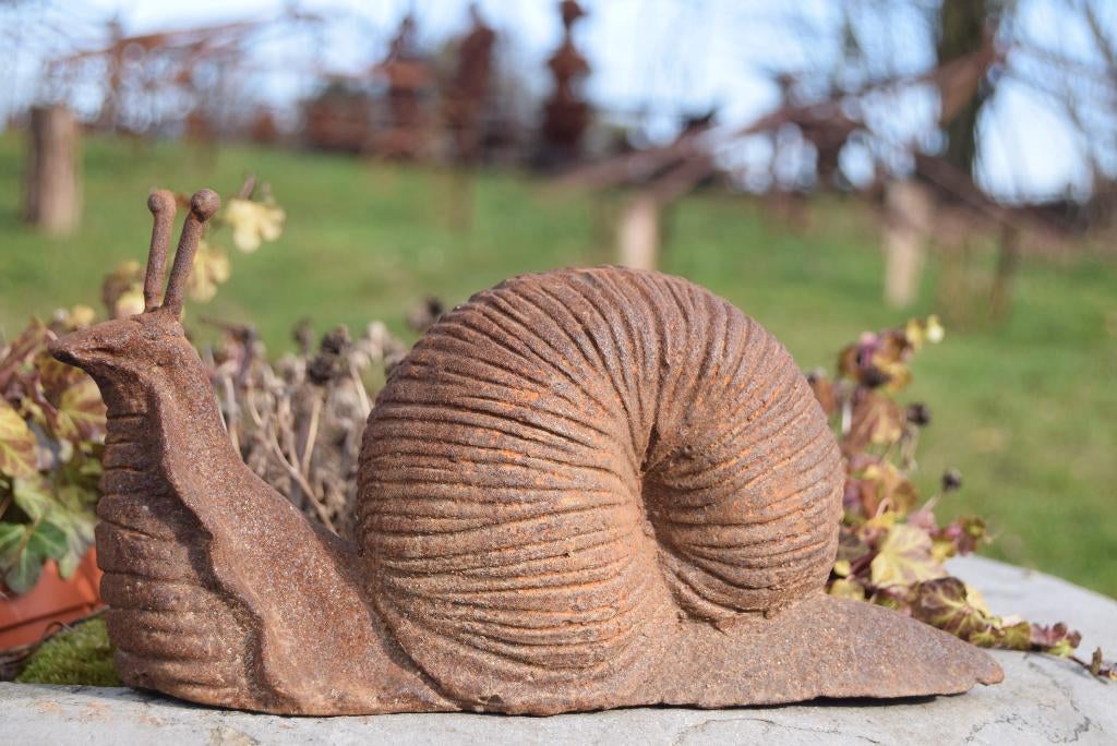 GROTE GIETIJZEREN SLAK, Tuin en Terras, Tuinbeelden, Ophalen of Verzenden, Nieuw, Overige materialen, Dierenbeeld