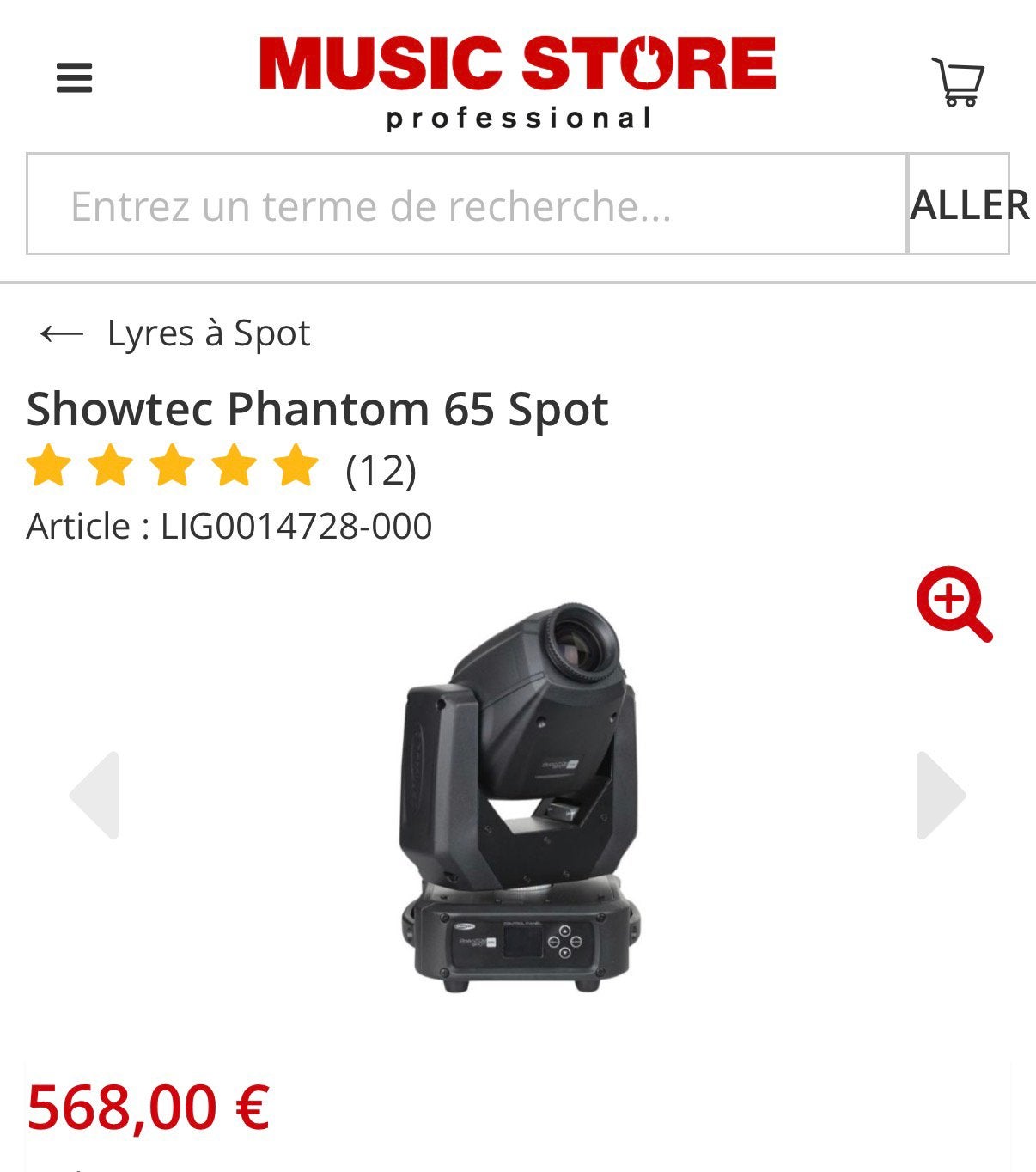 4 lyres showtec phantom 65w LED, Muziek en Instrumenten, Ophalen, Gebruikt
