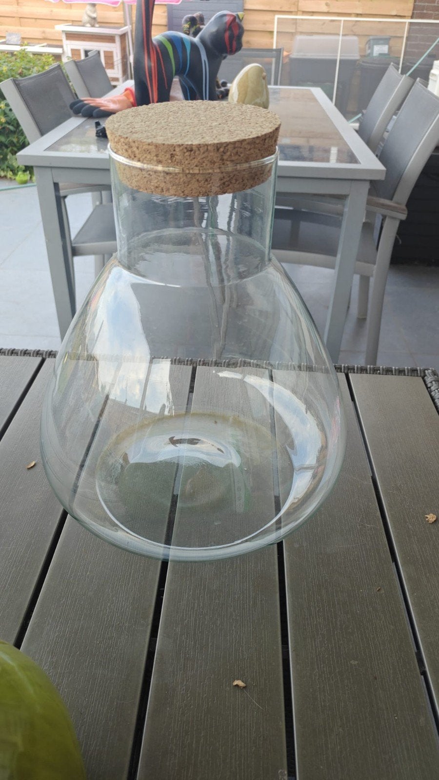 grote glazen stolp met kurk, Ophalen, Met kurk