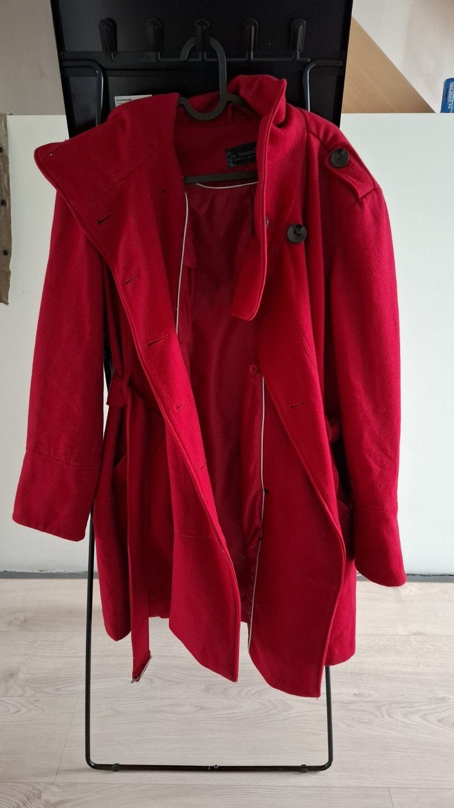 Yessica (C&A) rode wollen look winterjas - Maat XL, Kleding | Dames, Ophalen of Verzenden, Maat 46/48 (XL) of groter