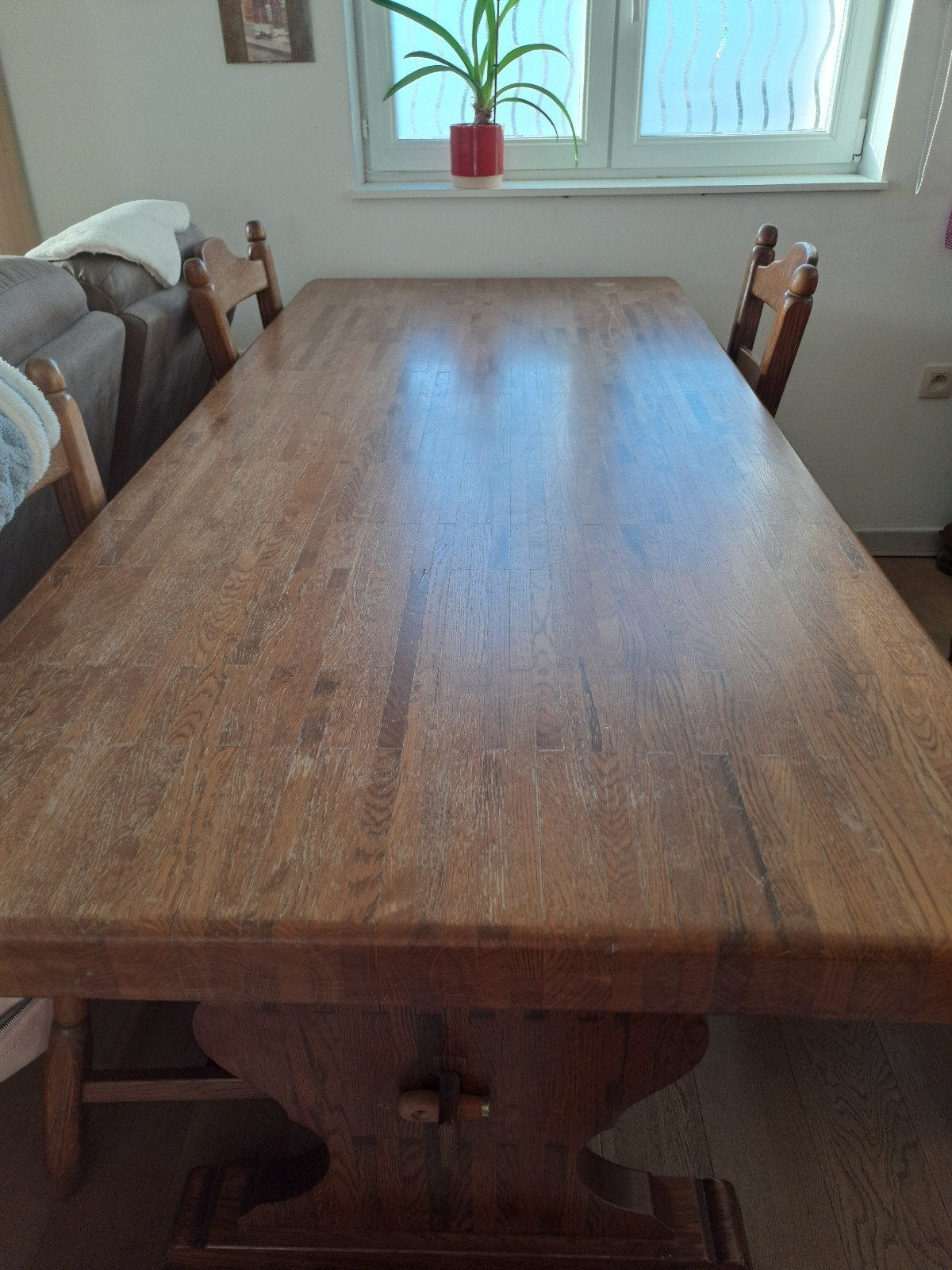 table et chaises salle a manger, Maison & Meubles, Enlèvement, Comme neuf, Ancien, Moins de 4 chaises
