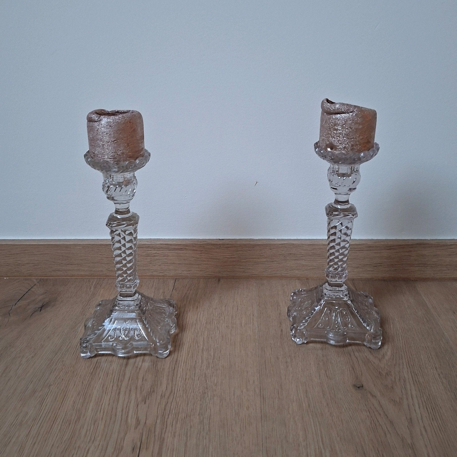 glazen kandelaars, Antiek en Kunst, Ophalen, Glas