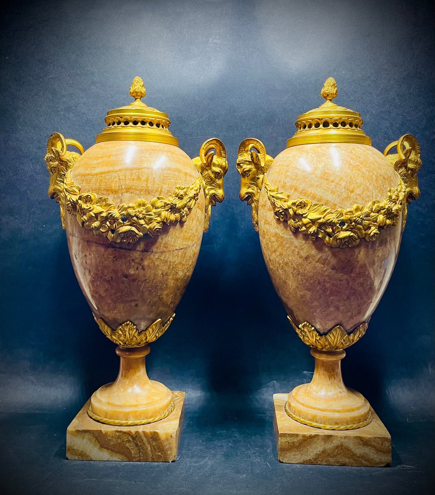 Antiek urnen/Cassolettes vergulde ornamenten, Antiek en Kunst, Ophalen