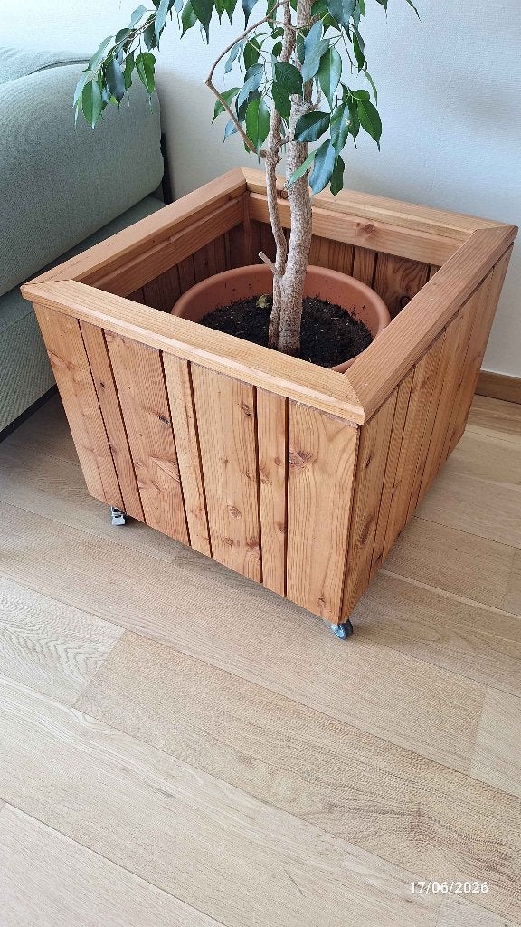 Cache-pot de bois massif, 40 cm ou plus, 40 à 70 cm, Comme neuf, Enlèvement