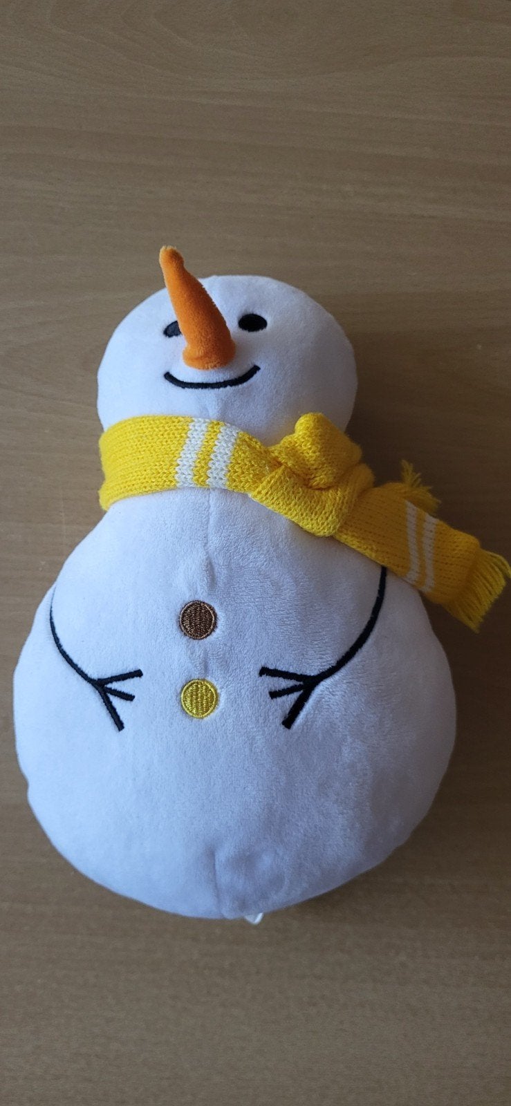 Knuffel witte Sneeuwpop,  Avec BV, 27 cm lang, Ophalen, Zo goed als nieuw, Oranje, Middelgroot (20 tot 80 cm)