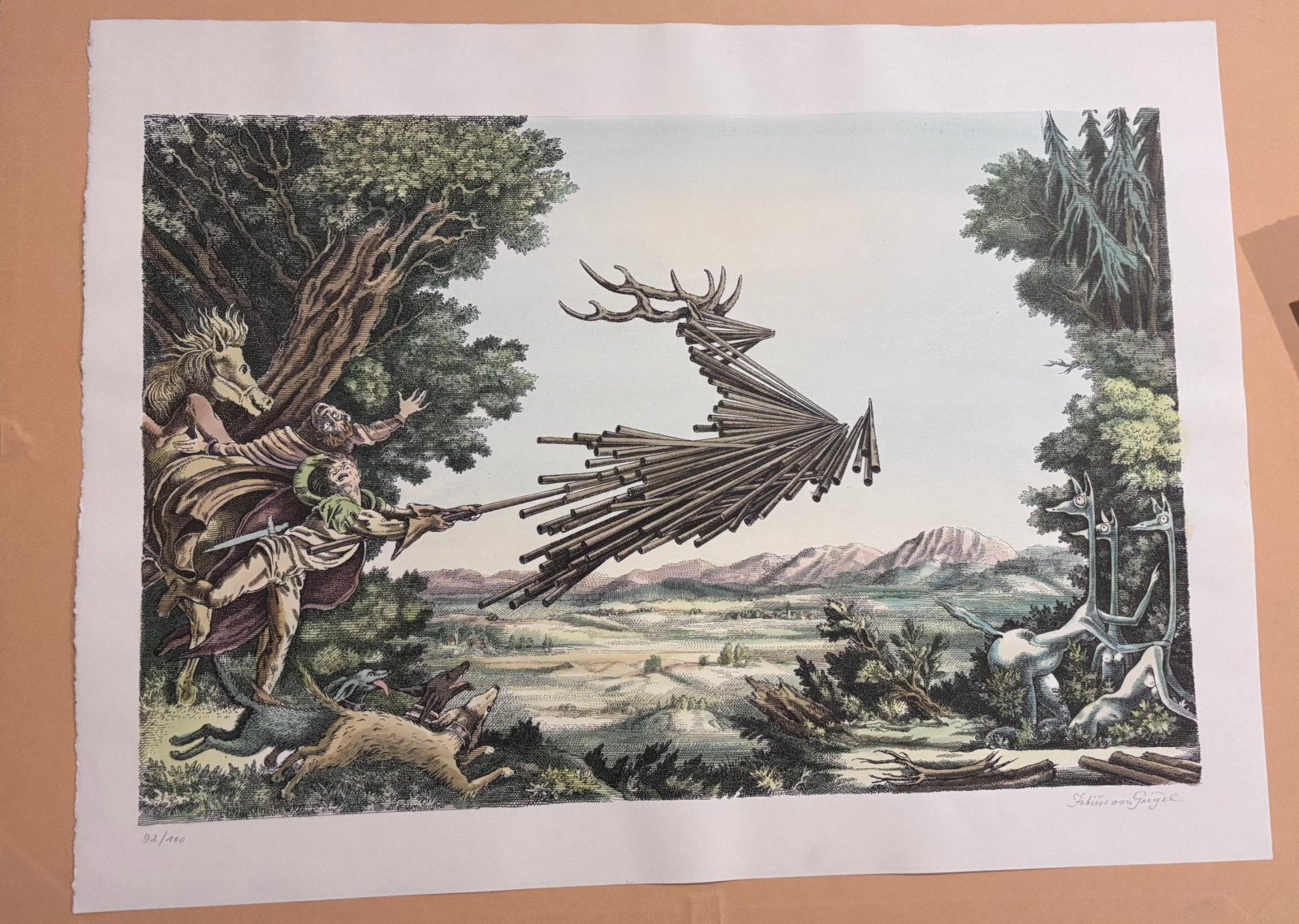 Fabius von Gugel  Litho (1979)  gesigneerde Oplage 92/100, Antiek en Kunst, Gelimiteerde oplage, Ophalen of Verzenden, Lithografie