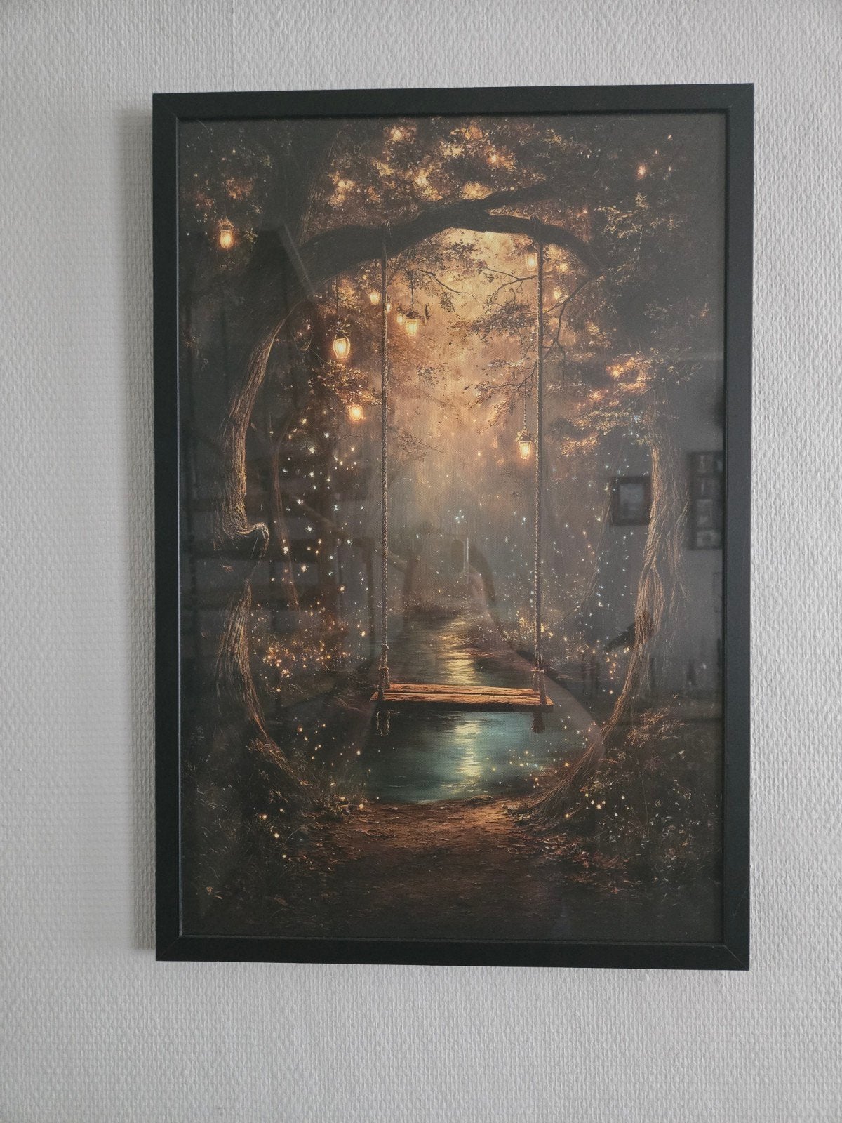 Kader boom met schommel en lichtjes, 43 cm, Ophalen of Verzenden, Zo goed als nieuw, Fotolijst