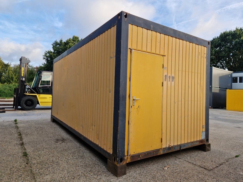 Gebruikte 6x3m kantoorunit / bouwkeet / schaftkeet / bureel, Ophalen of Verzenden