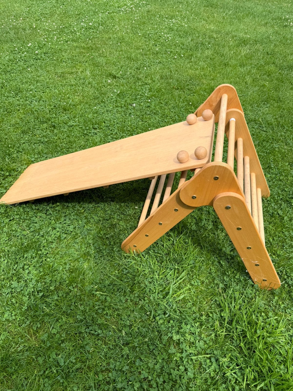 Houten klimrek met glijbaan, Ophalen, Zo goed als nieuw