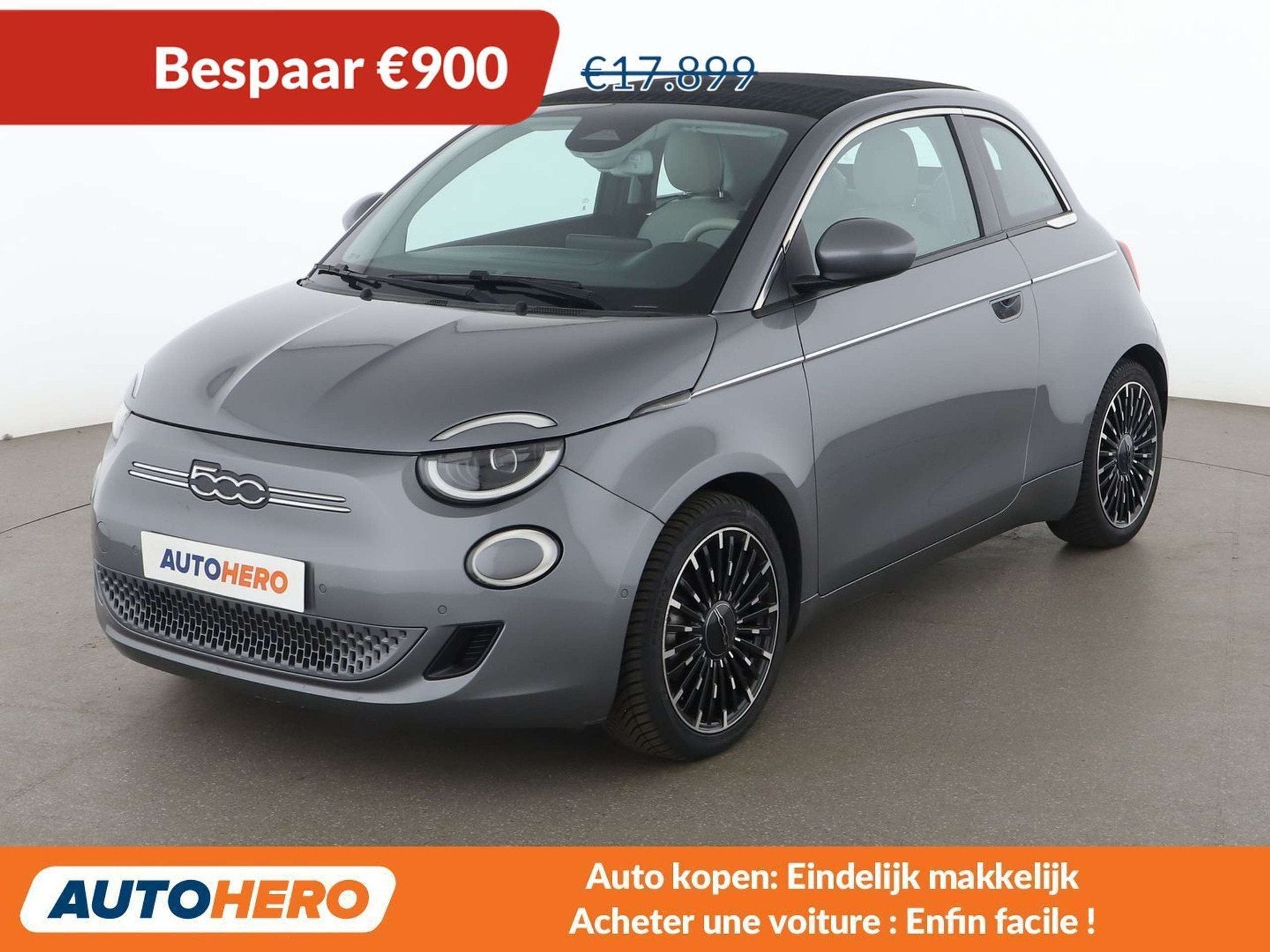 Fiat 500E electric drive 87 kW 'la Prima' (automatique), Autos, Cuir, Argent ou Gris, Achat, 87 kW