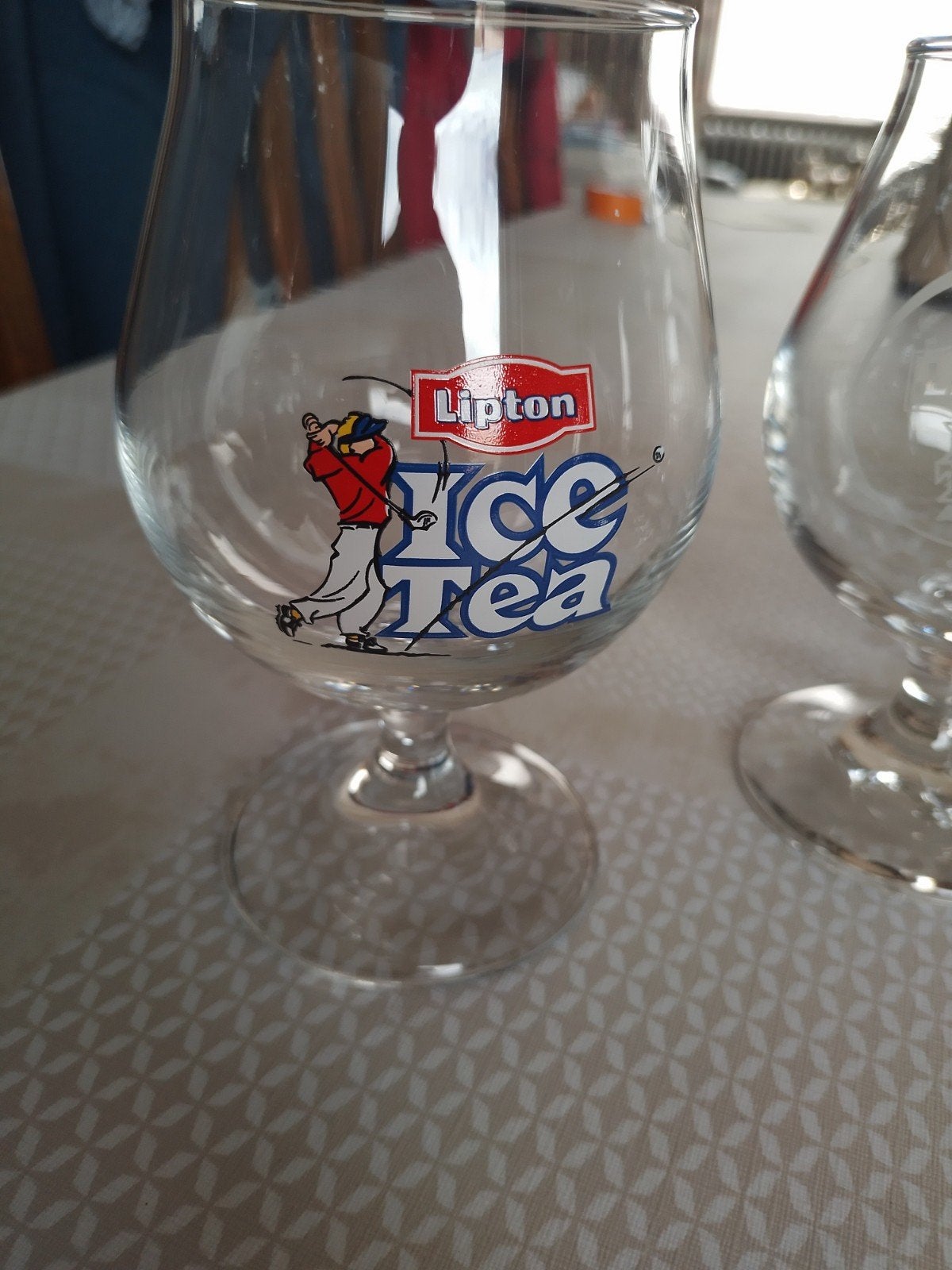 4 Ice tea glazen, Huis en Inrichting, Ophalen of Verzenden, Zo goed als nieuw, Glas, Glas of Glazen