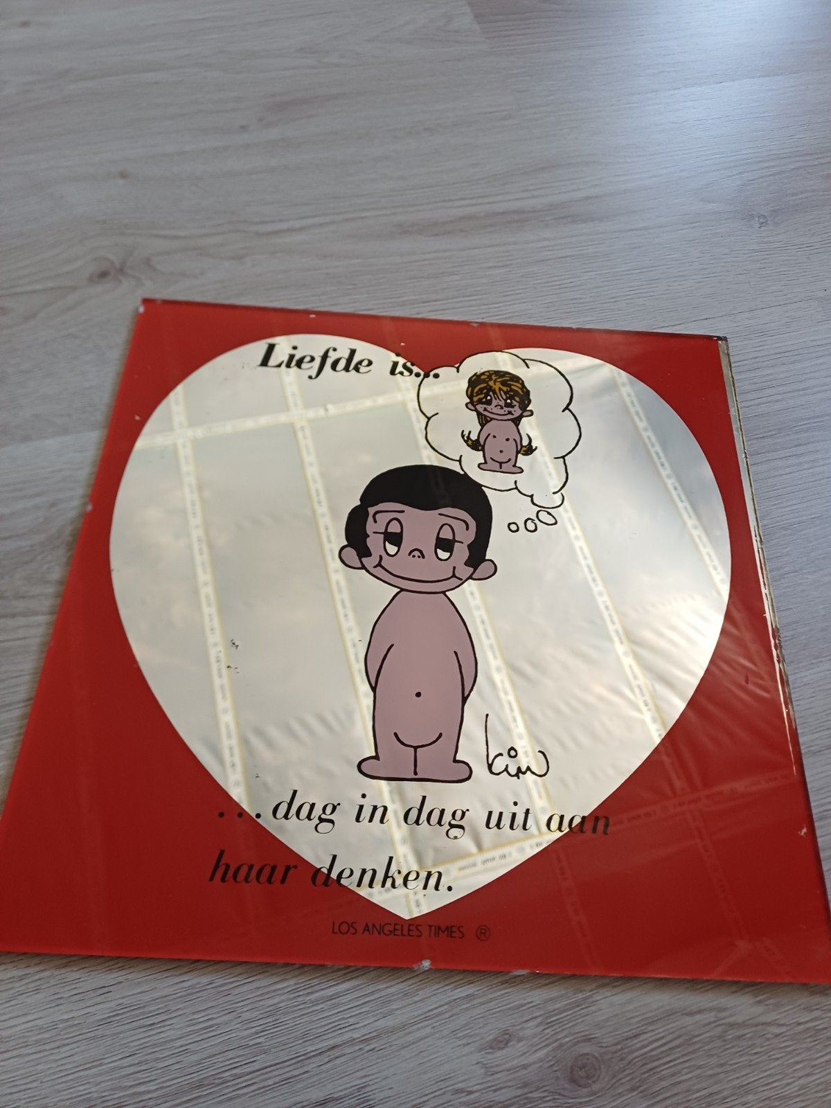 spiegel liefde is..., Huis en Inrichting, Ophalen of Verzenden, Vierkant, Minder dan 50 cm, Minder dan 100 cm