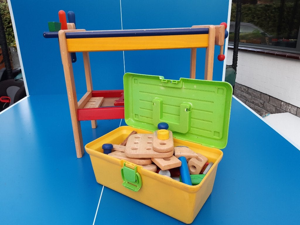 Houten werkbank met toebehoren., Ophalen, Gebruikt, Overige typen