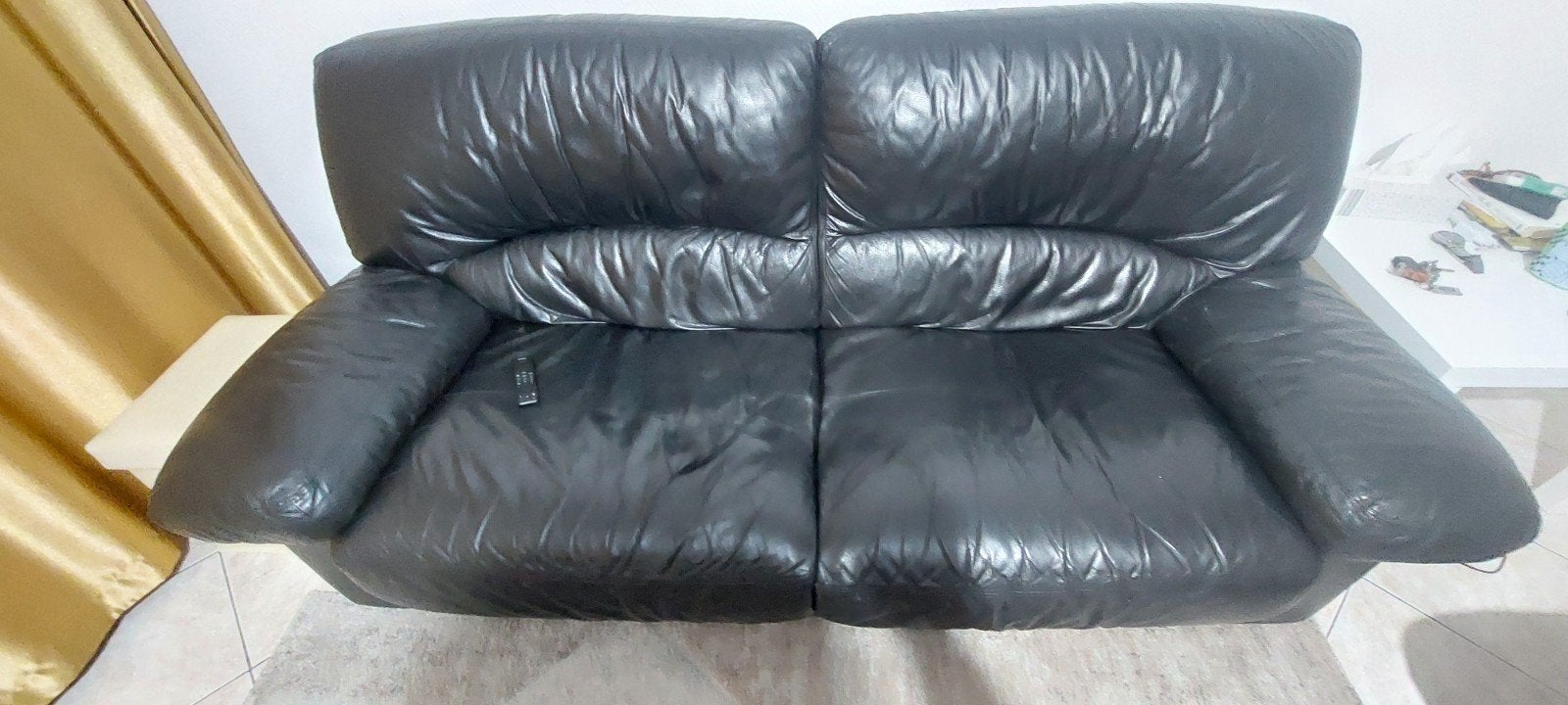 leer zetel, Ophalen, Gebruikt, Driepersoons, Leer