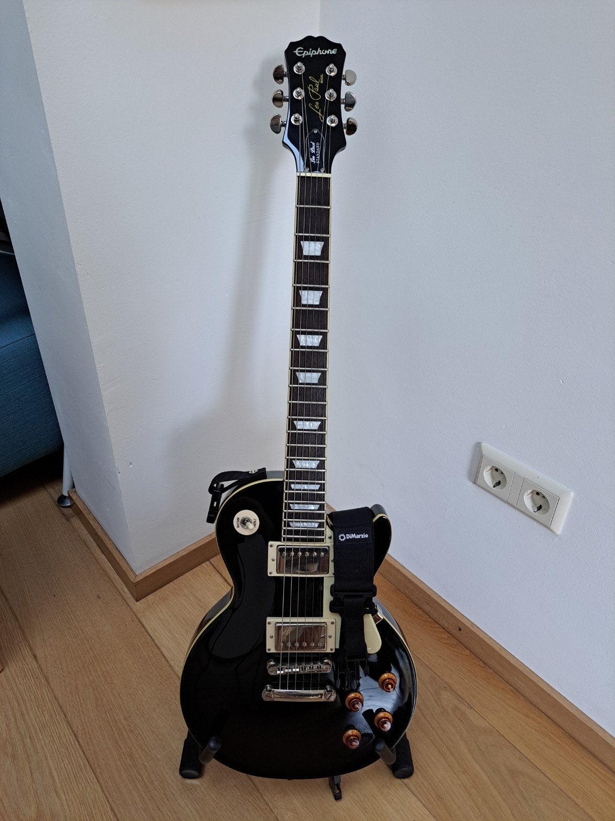 Epiphone Les Paul Standard Black (2016) + DiMarzio ClipLock, Enlèvement, Epiphone