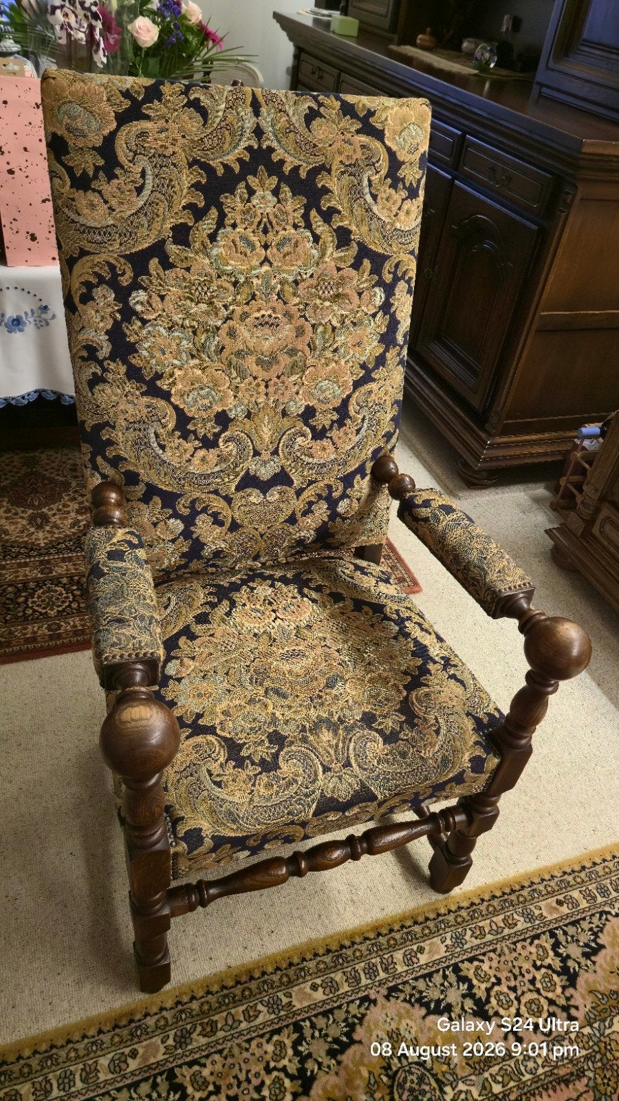 Antieke Bisschopsstoel / Kasteelstoel - Hout, Antiek en Kunst, Antiek | Meubels | Stoelen en Sofa's, Ophalen
