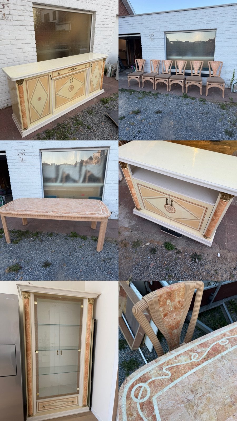 set van 3 kasten, tafel en 6 stoelen, Ophalen, Zo goed als nieuw