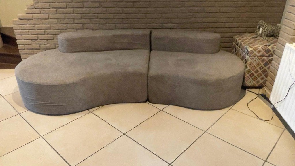 Canapés (2 pièces) taupe 248 x 106 cm NEUF, 250 à 300 cm, Moins de 75 cm, Banc droit, Enlèvement