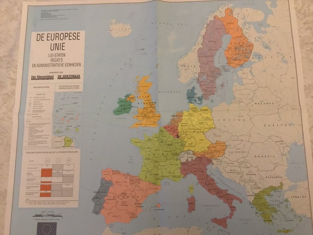 Oude Poster de Europese unie 1995, Ophalen of Verzenden