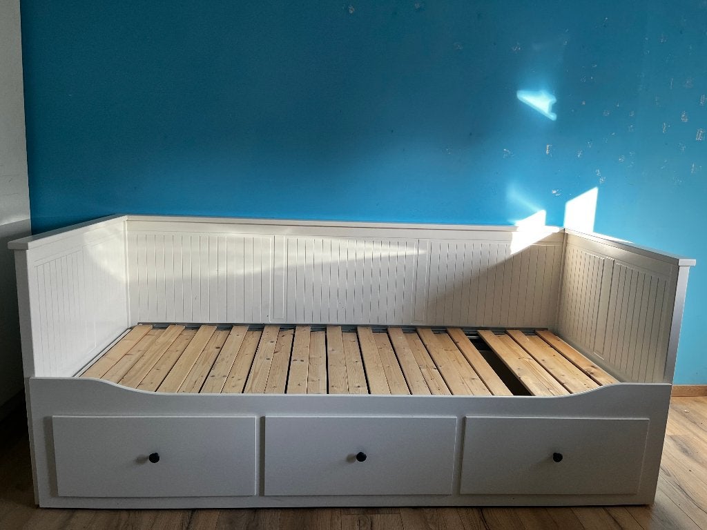 LIT Banquette ikea Hemnes blanc 80x200 extensible 2 places, Utilisé, Deux personnes, Moderne (ikea), Enlèvement