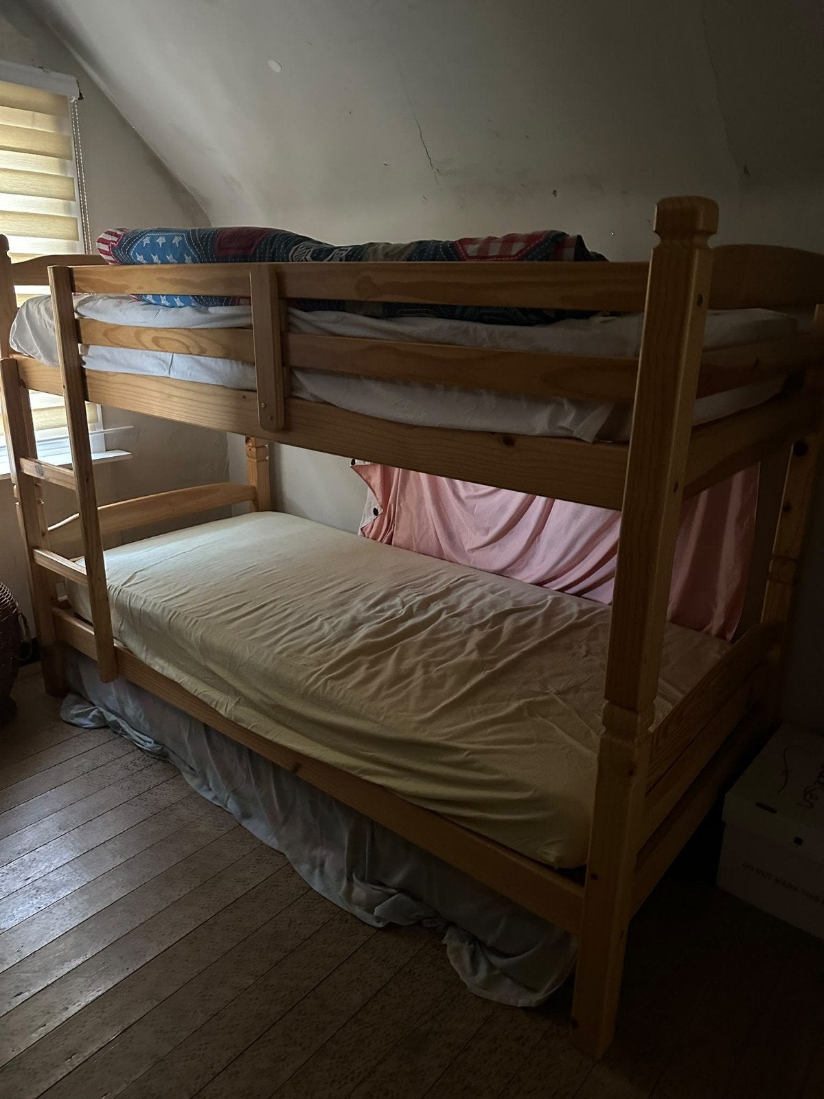 Compleet houten stapelbed incl. 2 matrassen en lattenbodem, Ophalen, 90 cm, Eenpersoons, Minder dan 160 cm