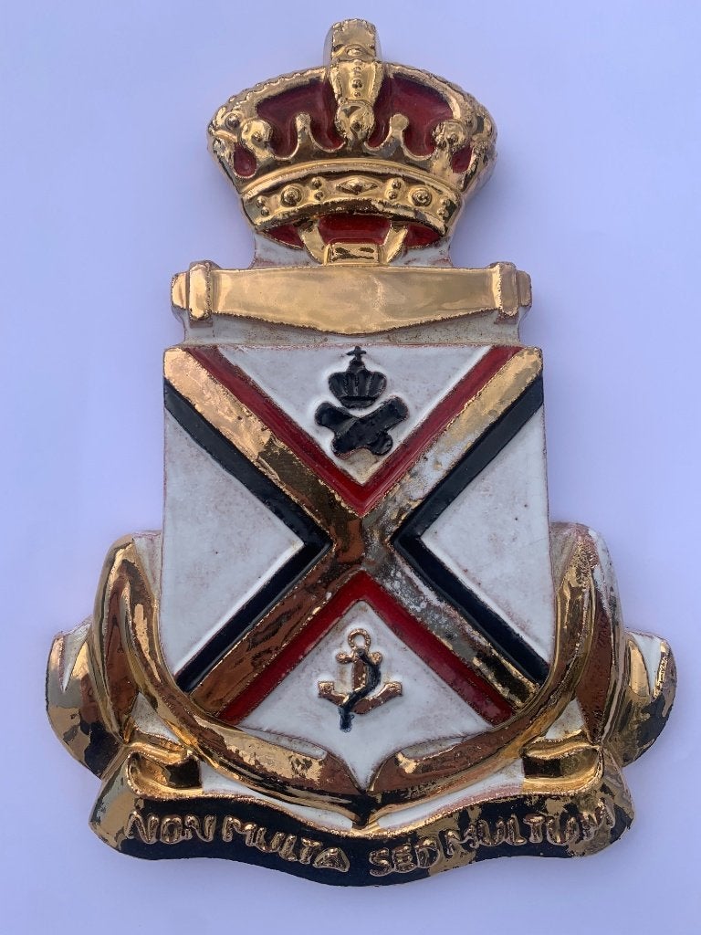 Kenteken Belgische Marine in steen, Ophalen of Verzenden, Marine, Embleem of Badge